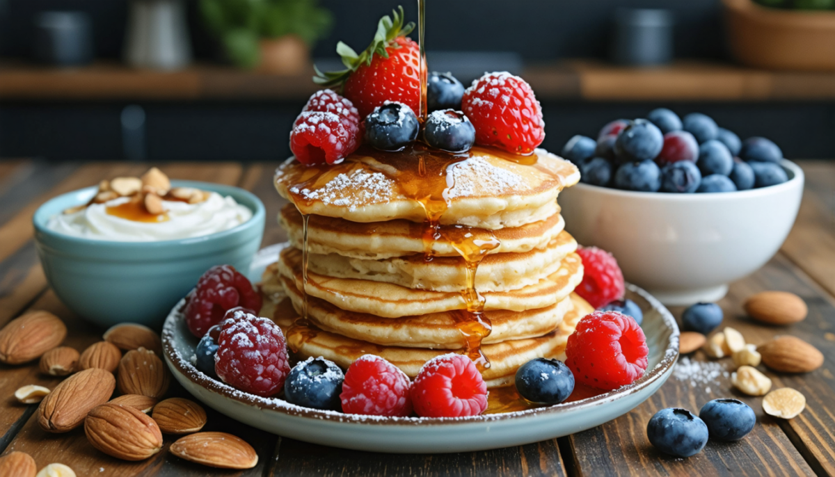 découvrez notre recette facile de pancakes protéinés, idéale pour un petit-déjeuner gourmand et énergisant. parfait pour bien commencer la journée avec saveur et vitalité.